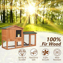 Load image into Gallery viewer, 58" Weatherproof Wooden Rabbit Hutch