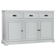 Load image into Gallery viewer, 3 Drawers Sideboard Buffet Storage with Adjustable Shelves-Gray