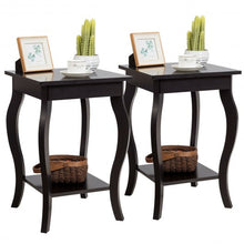 Load image into Gallery viewer, Set of 2 Side Table End Table Night Stand with Shelf-Brown