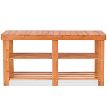 Load image into Gallery viewer, Entryway Bamboo Shoe Storage Rack Bench