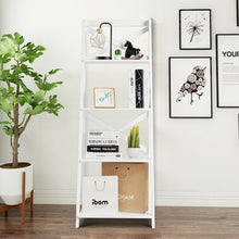 Load image into Gallery viewer, 4-tier Leaning Free Standing Ladder Shelf Bookcase-White