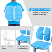 Load image into Gallery viewer, Height Adjustable Kids Desk and Chair Set-Blue