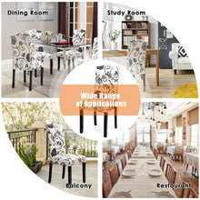 Load image into Gallery viewer, Set of 2 Tufted Upholstered Dining Chair-Black & White
