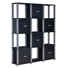 Load image into Gallery viewer, 4-Tier Storage Shelf Display Bookcase with 6 Doors-Black