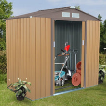 Load image into Gallery viewer, 7' x 4' Outdoor Garden Storage Shed Tool House with Sliding Door-Beige
