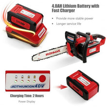 Load image into Gallery viewer, 12-Inch 40V Cordless Chainsaw with Lithium-Ion Battery
