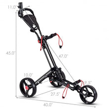 Load image into Gallery viewer, Foldable 3 Wheel Golf Pull Push Cart Trolley