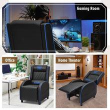 Load image into Gallery viewer, Massage Gaming Recliner Chair w/Headrest & Adjustable Backrest - Home Theater-BL