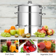 Load image into Gallery viewer, 10 Quart Stainless Steel Fruit Juicer Steamer Multipot