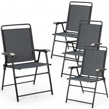 Load image into Gallery viewer, 4Pcs Portable Outdoor Camping Lawn Garden Patio Folding Chair with Armrest