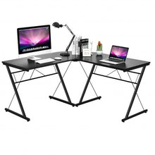 Load image into Gallery viewer, 59" L-Shaped Corner Desk Computer Table for Home Office Study Workstation-Black