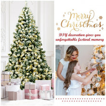 Load image into Gallery viewer, 7.5 ft Pre-Lit Premium Snow Flocked Hinged Artificial Christmas Tree 550 Lights