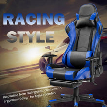 Load image into Gallery viewer, Massage Gaming Chair Reclining Racing Office Chair-Blue