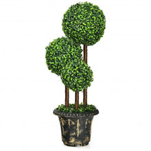 Load image into Gallery viewer, 36'' Artificial Topiary Triple Ball Tree for Indoor and Outdoor