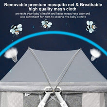 Load image into Gallery viewer, 2 in 1 Foldable Crib with Detachable & Thicken Mattress-Gray