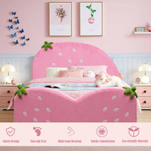 Load image into Gallery viewer, Kids Children Upholstered Berry Pattern Toddler Bed