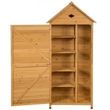 Load image into Gallery viewer, Wooden Outdoor Lockable Garden Tool Storage