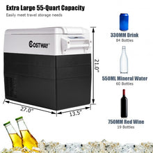 Load image into Gallery viewer, 55 Quarts Portable Electric Car Refrigerator-Silver