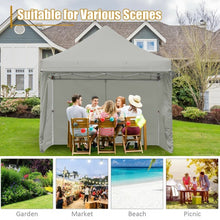 Load image into Gallery viewer, 10x10ft Pop up Gazebo with 4 Height and Adjust Folding Awning -Gray