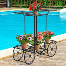 Load image into Gallery viewer, 6-Tier Garden Cart Flower Rack Display Decor Pot Plant Holder