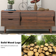 Load image into Gallery viewer, TV Stand for TV up to 60" Media Console Table Storage with Doors-Walnut