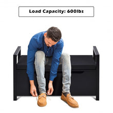 Load image into Gallery viewer, Shoe Bench Hallway Entryway Storage Rack w/ Cushion Seat-Black