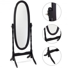 Load image into Gallery viewer, Swivel Full Length Ovel Mirror Free Standing Dressing-Black