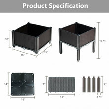 Load image into Gallery viewer, Set of 4 Elevated Flower Vegetable Herb Grow Planter Box-Brown