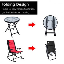 Load image into Gallery viewer, 3 pcs Outdoor Folding Rocking Chair Table Set