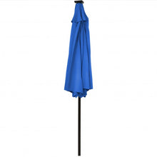 Load image into Gallery viewer, 9Ft Solar LED Market Umbrella with Aluminum Crank Tilt 16 Strip Lights-Blue