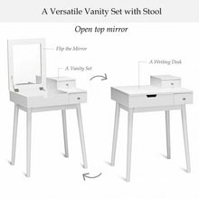 Load image into Gallery viewer, Vanity Dressing Table Set Flip Mirror Desk Furniture Stool