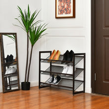 Load image into Gallery viewer, Adjustable to Flat or Slant Shoe Organizer Stand-3-Tier