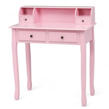 Load image into Gallery viewer, Removable Floating Organizer 2-Tier Mission Home Computer Vanity Desk-Pink