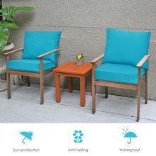 Load image into Gallery viewer, Deep Seat Chair Cushion Pads Set with Rope Belts for Indoor and Outdoor-Turquoise