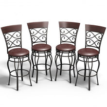 Load image into Gallery viewer, 360 Degree Swivel Bar Stools Set of 2 with Leather Padded Seat
