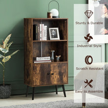 Load image into Gallery viewer, 2-Tier Retro Bookcase Bookshelf with 3 Compartment-Coffee