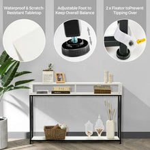 Load image into Gallery viewer, Console Table with Open Shelf and Storage Compartments Steel Frame-White