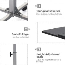 Load image into Gallery viewer, Adjustable Angle Height Rolling Laptop Table