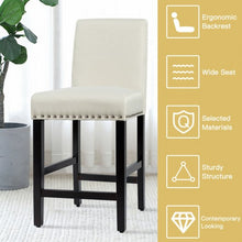 Load image into Gallery viewer, 25'' Kitchen Chairs w/ Rubber Wood Legs-Beige