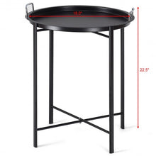 Load image into Gallery viewer, Metal Tray Round End Table Living Room Sofa Side Table