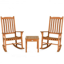 Load image into Gallery viewer, 3 pcs Eucalyptus Rocking Chair Set with Coffee Table