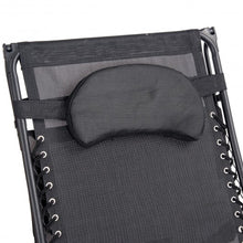 Load image into Gallery viewer, Folding Recliner Lounge Chair with Shade Canopy Cup Holder-Black