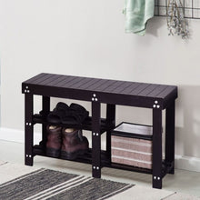 Load image into Gallery viewer, Solid Wooden Shoe Bench Storage Racks
