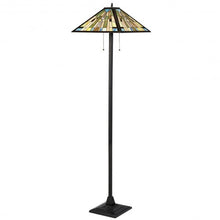 Load image into Gallery viewer, Tiffany-Style 2 Light Floor Lamp with 18" Stained Glass Shade