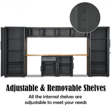 Load image into Gallery viewer, 10 pcs Garage Storage Cabinet Set with Bamboo Worktop