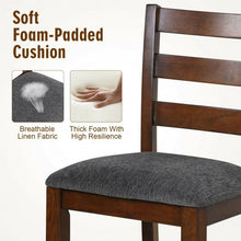 Load image into Gallery viewer, 2Pcs Counter Height Chairs with Fabric Seat and Rubber Wood Legs