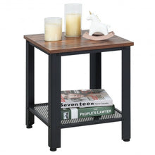 Load image into Gallery viewer, Industrial End Table 2-Tier Side Table-Black