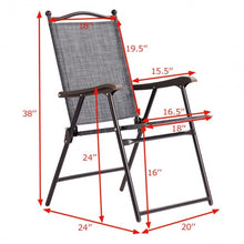 Load image into Gallery viewer, Set of 2 Patio Folding Sling Back Camping Deck Chairs-Gray