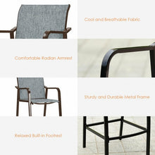 Load image into Gallery viewer, 2 pcs Counter Height Stool Chair Steel Frame Dining Bar Chair-Gray