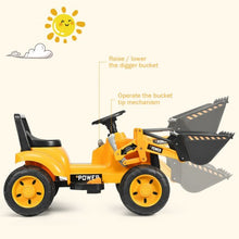 Load image into Gallery viewer, Kids Ride On Excavator Digger 6V Battery Powered Tractor -Yellow